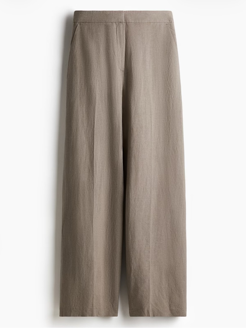 H&M Wide-Leg Linen Blend Pants